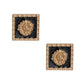 Square Designer Black Lion Studs