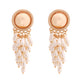 Gold Round Pearl Cluster Earrings