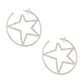Silver Rhinestone Star Hoops