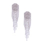 Long Fringe Silver Rhinestone Earrings