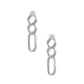 Silver Rhinestone Crusted Chain Earrings