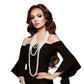 Long 5 Strand Layered Pearl Necklace