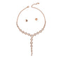 Gold Circle Y Drop Necklace