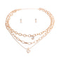 Gold Oval Link Heart Necklace