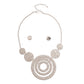 Silver Melted Metal Circle Necklace