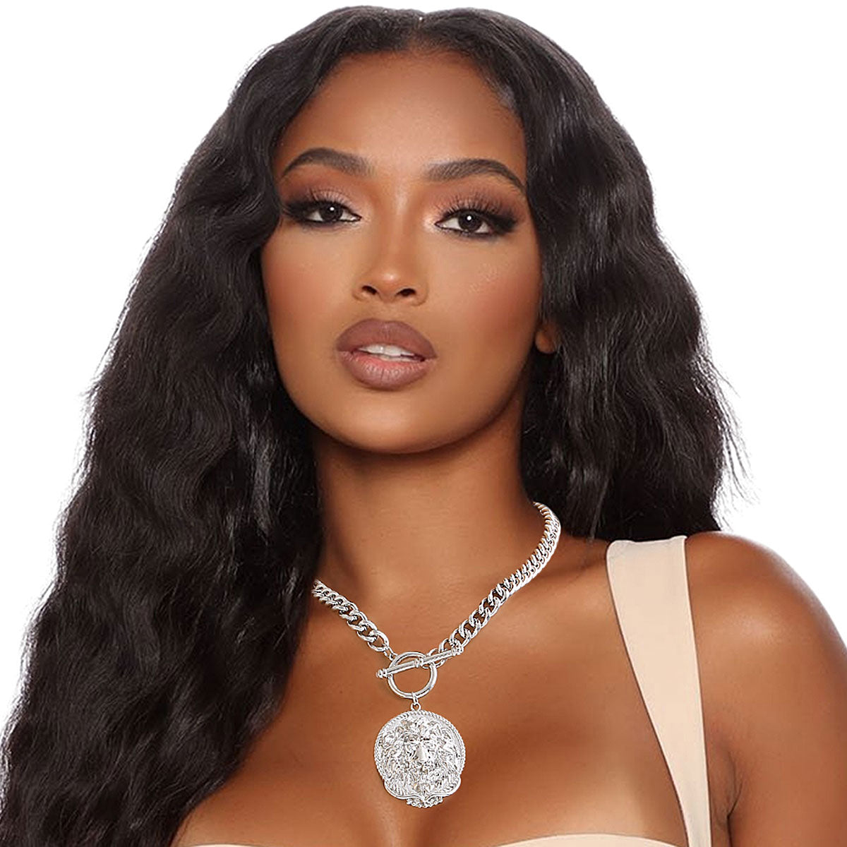 Silver Toggle Chain with Designer Lion