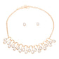 Gold Pear Crystal U Link Necklace