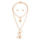 Gold Lock and Key Layered Chain