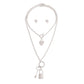 Silver Lock and Key Layered Chain