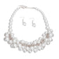 Cluster White Pearl Collar Set