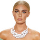 Cluster White Pearl Collar Set
