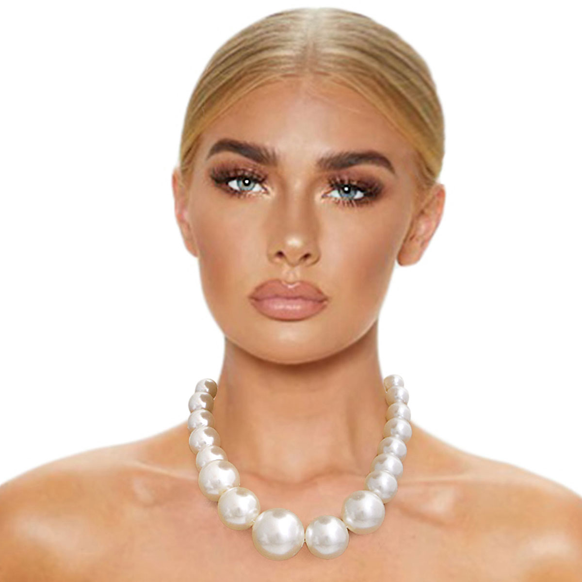 Cream Pearl Single Strand Set