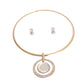 Gold Rigid Hook Round Crystal Choker