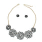 Black Matte Metal Cut Out Flower Necklace