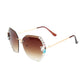 Brown Rhinestone Edge Sunglasses