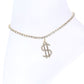 Gold Dollar Sign Anklet