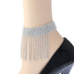 Silver Rhinestone 10 Line Fringe Anklet