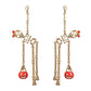 Gold Spooky Skeleton Dangle Earrings