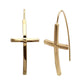 Gold Cross Fish Hook Earrings