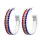 American Flag 35mm Rhinestone Hoops
