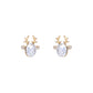 Gold Reindeer Crystal Studs