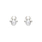 Silver Reindeer Crystal Studs