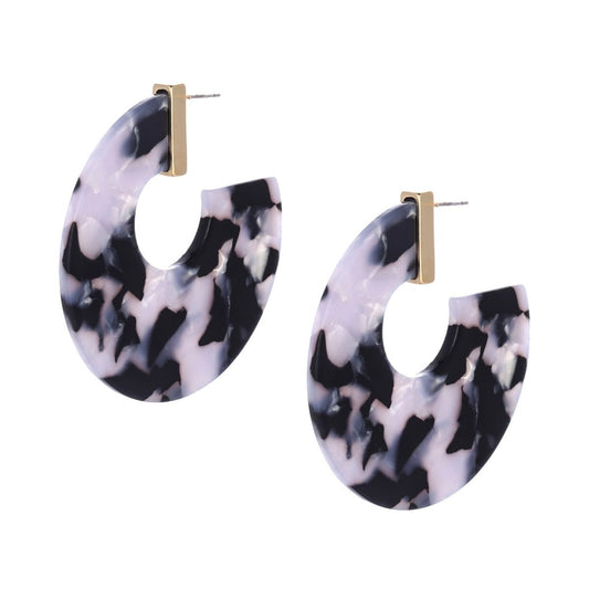 Black and White Marble Acrylic Hoops