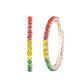 Rainbow Rhinestone 60mm Hoops