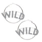 Silver WILD Rhinestone Hoops