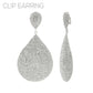Silver Double Teardrop Stone Clip Ons