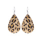 Faux Fur Leopard Teardrop Earrings