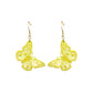 Yellow Metal Butterfly Fish Hook Earrings