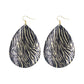 Gold Zebra Teardrop Earrings