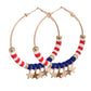 American Flag Star Dangle Hoops