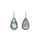Burnished Turquoise Teardrop Hook Earrings