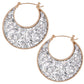 Silver Glitter Crescent Hoops
