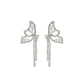 Silver Rhinestone Butterfly Tail Studs
