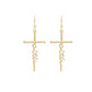 Gold Faith Script Cross Earrings