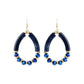 Navy Tube Teardrop Earrings