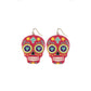 Fuchsia Sugar Skull Earrings
