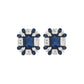 Navy Rectangle CZ Studs
