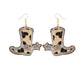 Leopard Fur Leather Boot Earrings