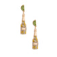 Gold Beer with Lime Earrings