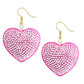 Fuchsia Heart Pillow Earrings