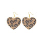 Leopard Heart Pillow Earrings