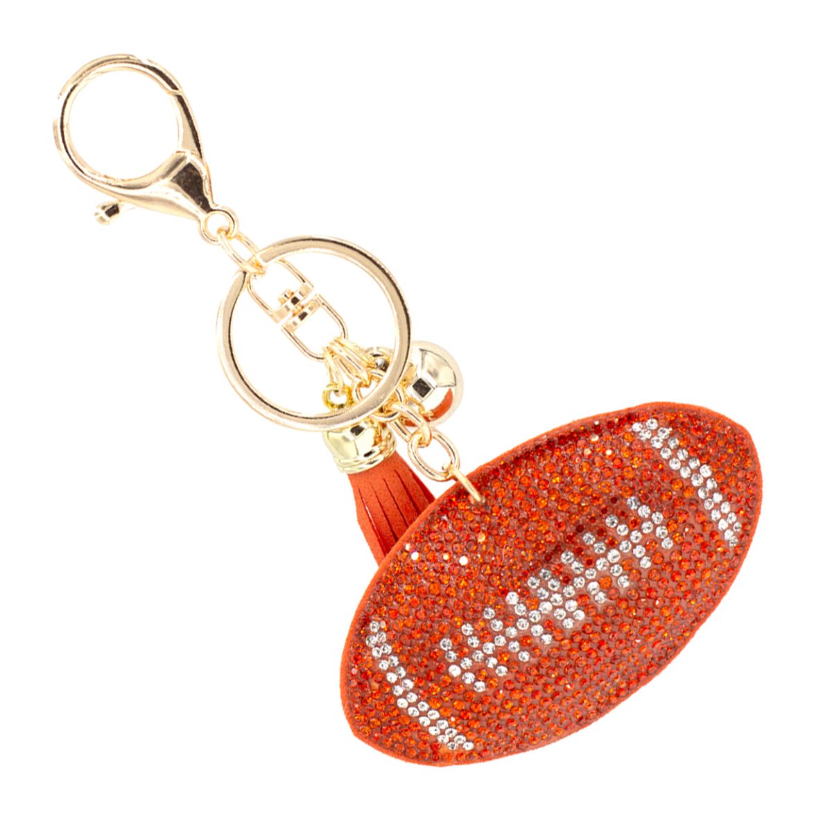 Orange Football Keychain Bag Charm