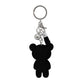 Black Sad Panda Keychain Bag Charm