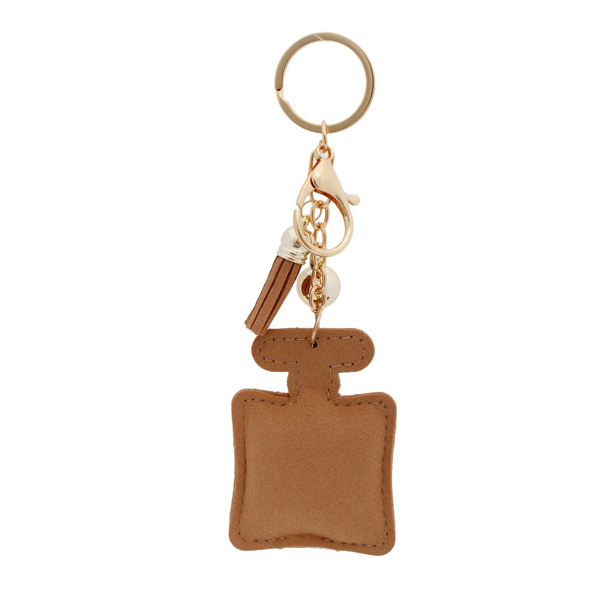 Light Brown Perfume Bottle Keychain Bag Charm