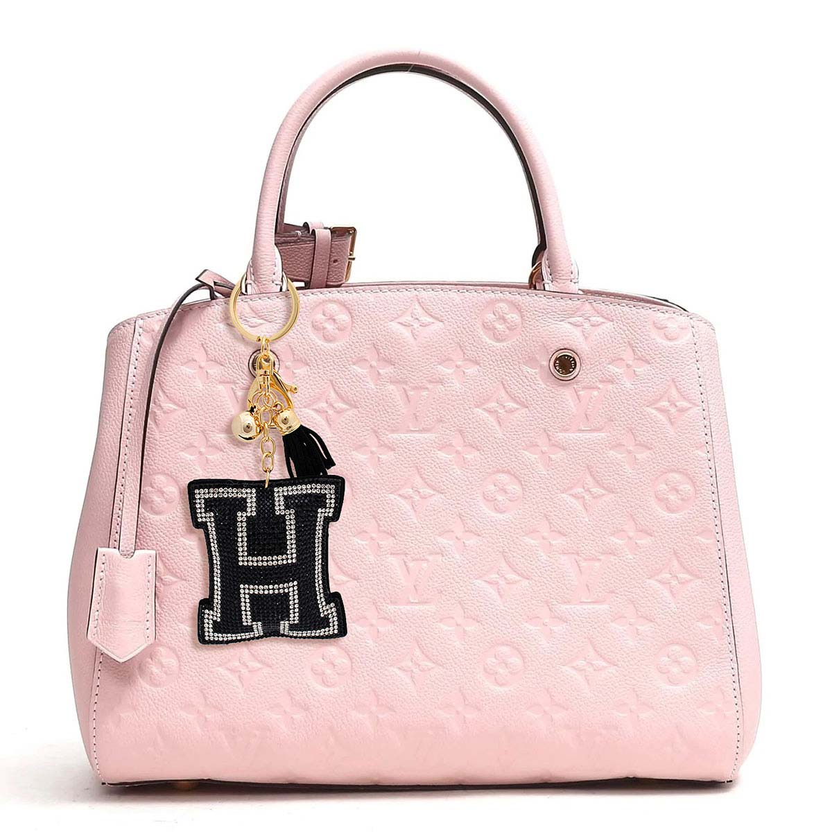 H Black Keychain Bag Charm