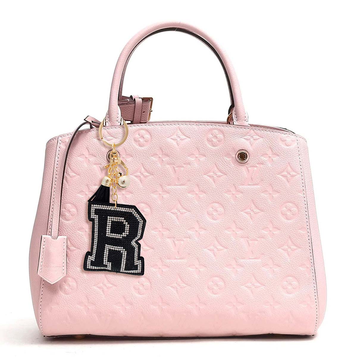 R Black Keychain Bag Charm